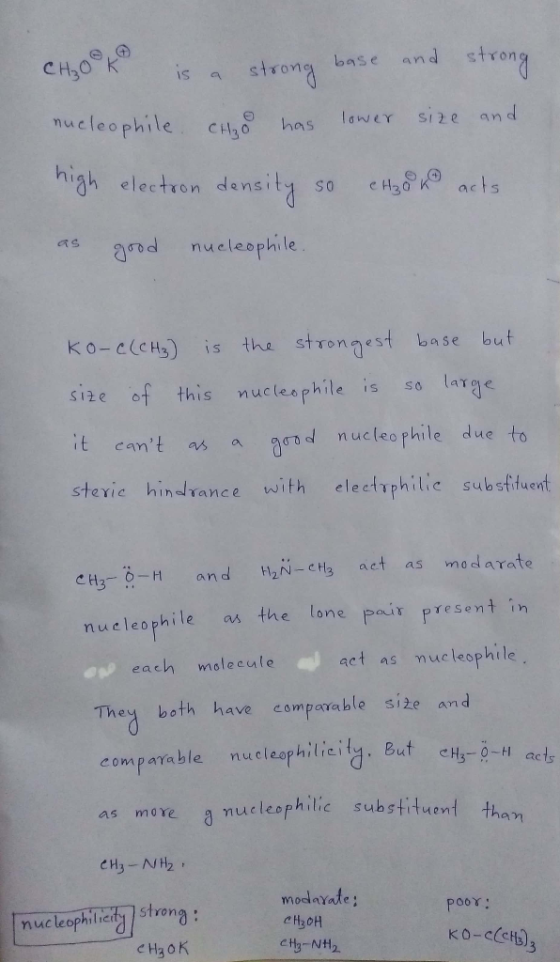 CH₂Ook is a strong base and strong nucleophile CHO has lower size and cHo ho acts high electron density so as good nucleophil