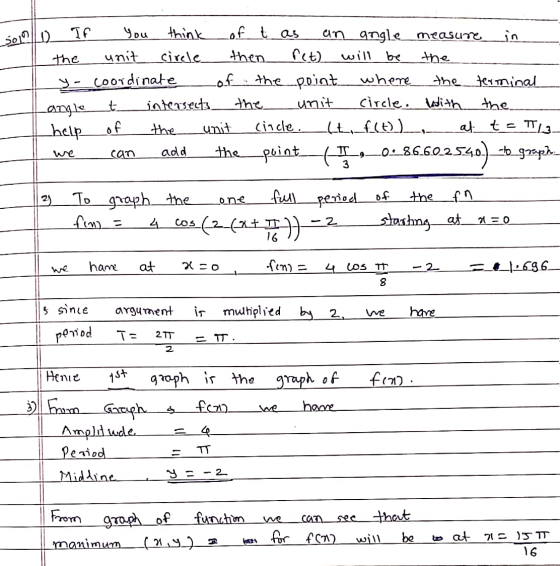 501210 If you think of t as an angle measure in the unit circle then pet) will be the y- coordinate Lof the point where the t