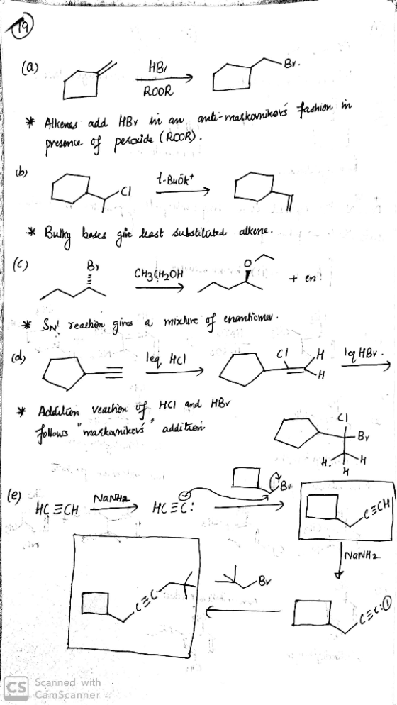 Rust SI * Alkenes add HBY mi an anti-maskovnikovs fashion m presence of peroxide (ROOR). Subotilated alkune. E a thick a * B