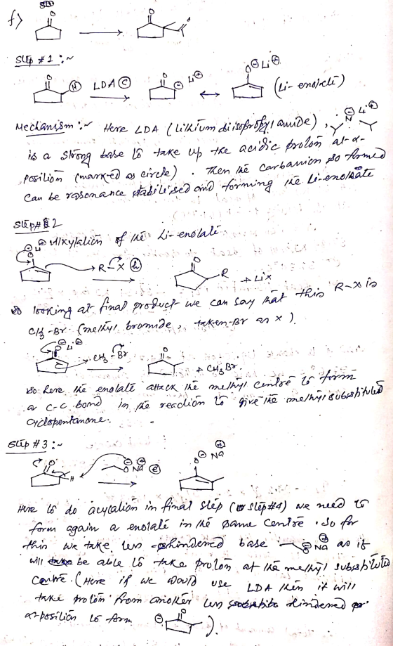 st Sup *2;~ OOL مثل ©LDA هم W LDA (Li- enabeli) 40 Then the Carbanian so formed Mechanism iw Here LDA (limium di isopropy, an