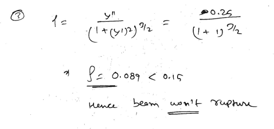7 уп РО.25 1. 1) (1+(9) ) , 21, (1 + 0 О. О. o89 го. 15 Hence Hence beam wont rupture
