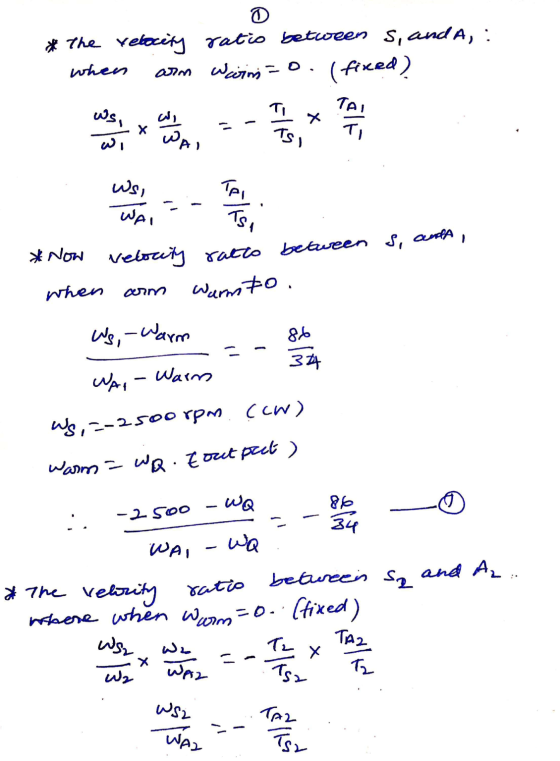 * The rebocity ratio between S, and A, : when arm Wroin=o. (fixed) TAI ws, رلا х X WAI Flas T TAI رولا وملا Ts, *Now velocity