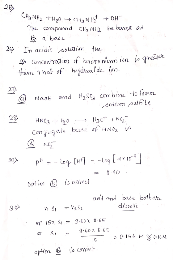29 С CH3 NH2 + H20 + CH2 N Hz + OH The compound CH₂ nld be hares as by a baselil i, 267 In acidic solution the a concentratim