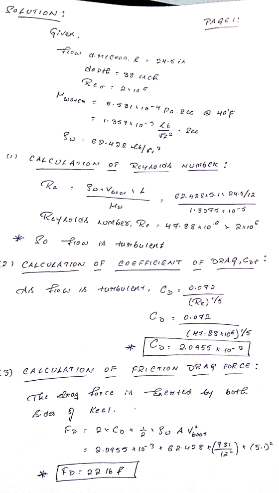POLUTION: Given, PAO!! . -how danceron, e depth = Rco= ax 100 2.5 - 38 xch Hwart 6.531 tiom day pa.826 40f 1.557 x 105 c6 22