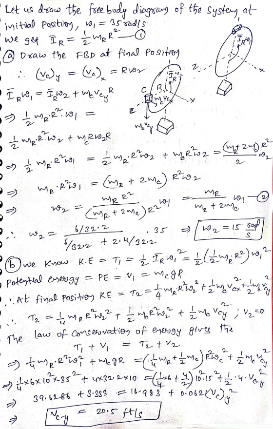 2 T. 2 (v.), R R С x n 2 (Mat 2n) R² (mptome) R22 - MR heat / me voy The law of Conseovation of energy gives the Let us draw