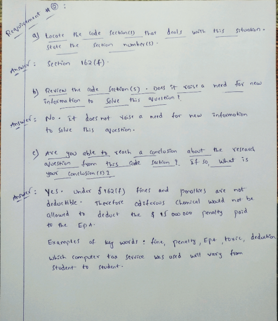 #③ Requirement Locate the code section (8) that situation. deals this with state the section number (3) wer: Section 162(4).