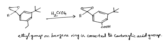 Rot un He cron cooh ethyl group on benzene ring is converted to carboxylic acid group.