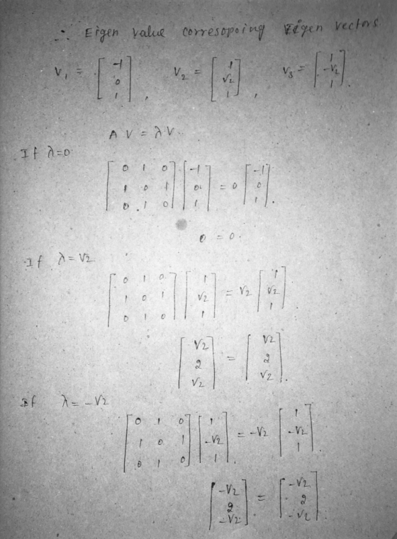 : Eigen value corresopoing Figen vectors. A AV-2V If a=0 ELM. OLD 10 9 | 0 | Til If d = 12 12 V 2 1 0 V2 V21 of – 12 101 1 -1