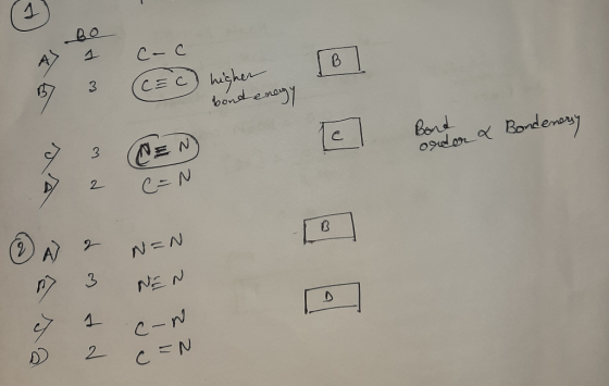 N w wp C-C (Ec) higher bond energy Bond ondor & Bondenery C=N & D & NEN p7 3 NEN 7 1 con D 2 c=N. P