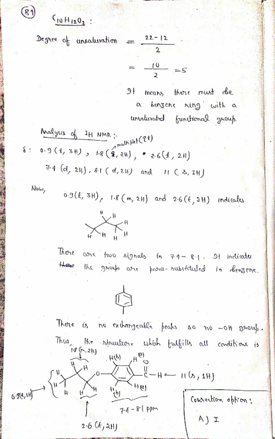 & Chu H12O2 Degree of unsaturation - 22-12 = 10 -5 2 It means there must be a benzene ring with a unsaturated functional grou