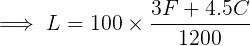 X 001 = 1 3F +4.50 1200