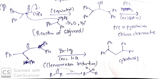. ph opy (tequivalent) Phi ng By pn ph , & 2o , tot (Reaction of Godnand) Рcc Ph Home ph Toxidation) PCC = pyridinium chloro