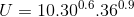 U = 10.30^{0.6}.36^{0.9}
