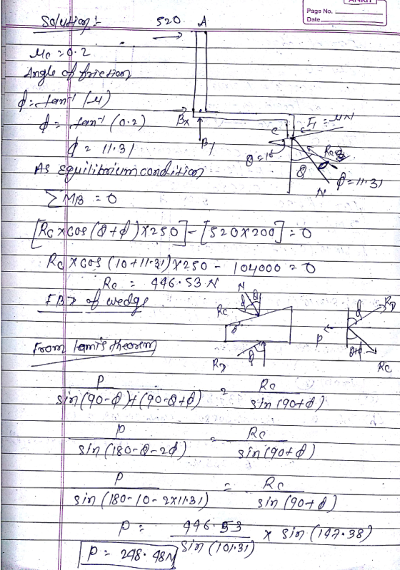 Page No. Late Mo 1시 万 3 Re : 44653시 Ro r90- in180-10- x3/ P 248.48