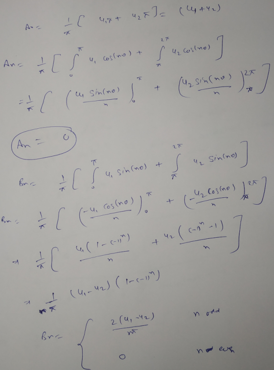 27 Anc 4, Cos(no) + 42 Coslno) 127 4 Sin(no) Sin(no) An Sin(no) brr 42 4 Sih (no) 2 Cos(no) 4, Cos (no) Br (-n° -)) 42 2 (u,