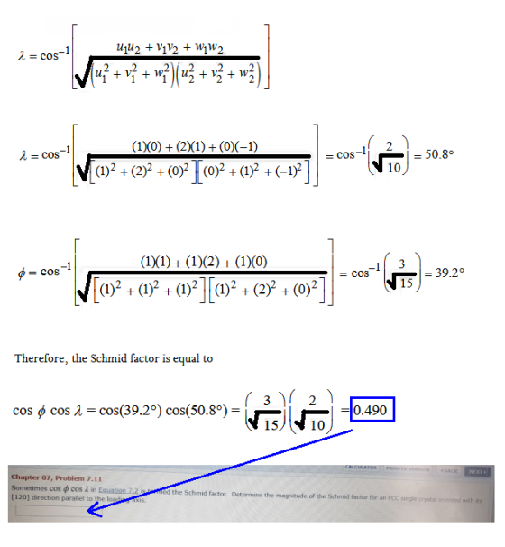 2 = cos-1 uju2 + V1V2 + WW2 * Mu + v + 2)(x + y + w3) | (1)0) +(2)(1) + (0)(-1) 2 2 = cos- Cos 1 = 50.80 10 (1)2 + (2)2 + (0)