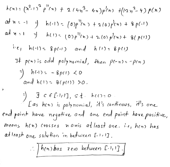 가 PC m) is odd polynomial, then p(m):-p(n) oly homi Las hi») is poly nomial, Hs tontinous, iHs one end point hove negative