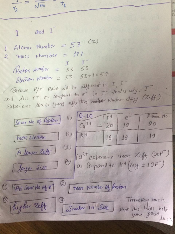 ar el l and I 1 Atomic Number -53 (Z). 2 mass Number = 127 I I Proton Number = 53 53 Election Number = 53 53+1=54 Becaue P/E