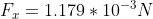 F_{x} =1.179*10^{-3}N