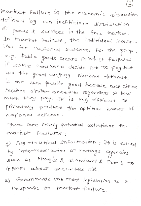 Market Failure is the economic situation defined by an inefficient distribletion of goods & services in the free market. In m