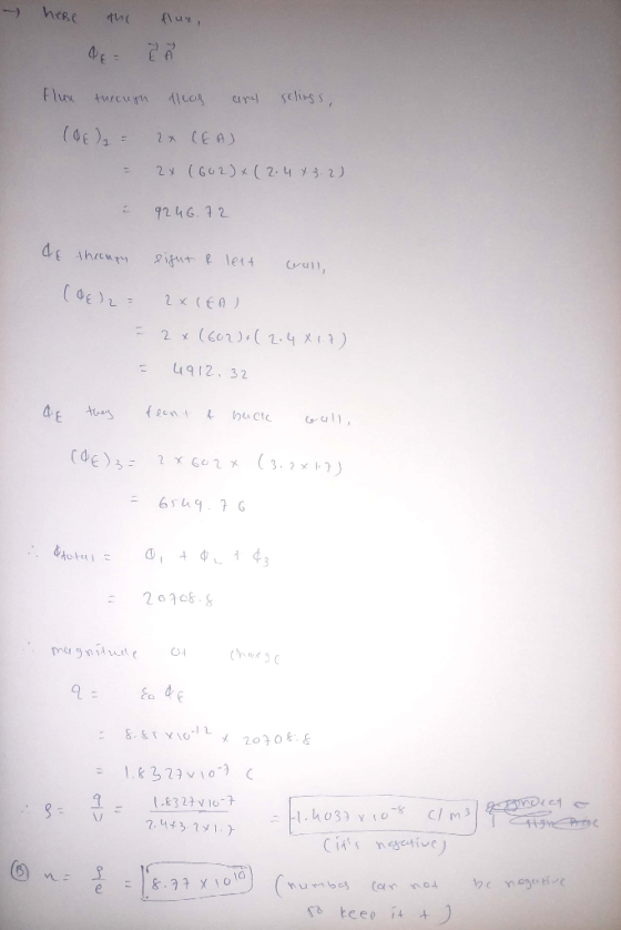 ~ here the flux, Qe - En Flux theorgh fleaf any selings, (96) = 2x (EA) 2x (602)+(2.443.2) - 92 46.72 QE through light { lett