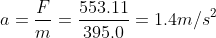 F 553.11 m 395.0 -= 1.4m/82