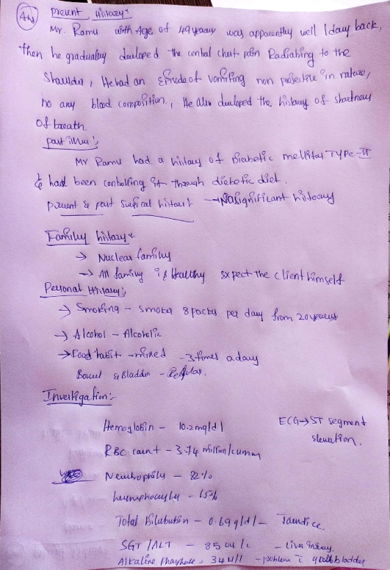 Prevent Hillary Mr. Ramu with Age of 49 yeary was apparently well dany back, then he gradually duloped the cen hel chest. pel