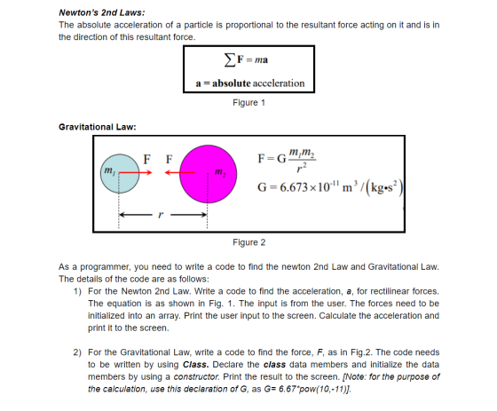 Newtons 2nd Laws: The absolute acceleration of a particle is proportional to the resultant force acting on it and is in the
