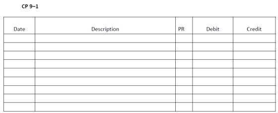 CP 9-1 Date Description PR Debit (Crodit