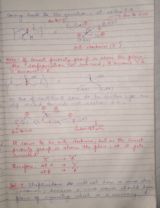 ack to dhe geestio ceile A att due Re C=O Aue to C=C O A C H 3 axli-cleckisise (S) Note- lewest geolion p is above he plame
