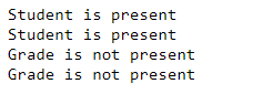 Student is present Student is present Grade is not present Grade is not present