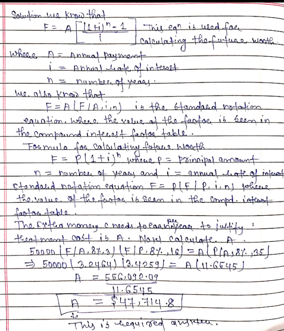 Solution base know that _ER_A LL+i)n. 1 | Thil egn is used for calculating the future beletten Whelal A Annual payment لحلهمع