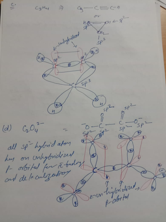 & Cathy chc =(-H pa Inhybridized 0 4) of @fo (d) Gou - Tag all sp² hybrid aton huy on onhybridized p- orbital for it fudog an