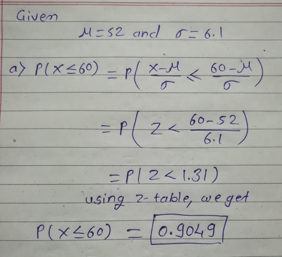 Given 60-s 2 6.1 using-2-table, (leger (X460)0.904,9