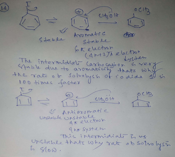 esoit penz Aromatic Stable Stable Ek electron (42+2t election The Lysten intermidiate Carbocation is very Stable due to asoma