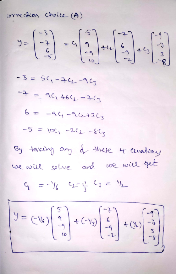 correction choice (A) is t -3=50,-76-963 = 90, +62-fly 6= -ac-9(2+363 -5 = 100, -262-867 o By taking any of these 4 ervations