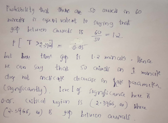 52 Probability that there are so ansivcis in GO minuts is equvi valent to saying that gap between Assoreds is 60=12 P[ T >2.3
