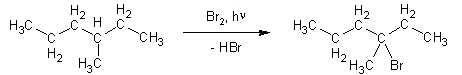 Br2, hv H2 H2 CH - HBr H2 H2 H3C Br