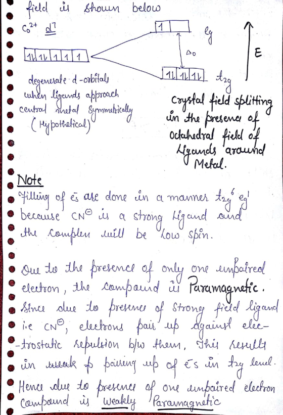 field is shown below I crystal field splitting ma4111/11 < • degenerate d -orbitaly when ligands approach • central metal Sym