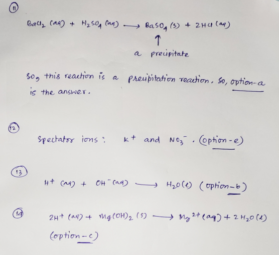 Bally cap & H₂SO4 (as) – Baso (3) + 2HQ (aq) a precipitate so, this reaction is is the answer. a preupitation reaction. So, o