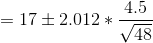 4.5 = 17 + 2.012 * V48