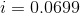 i=0.0699