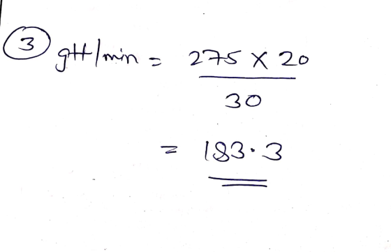 ① gH / min = 275 x 20 30 z 183.3