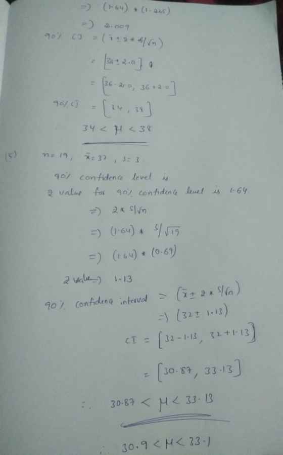 la14小 16-a, o, 36 +2。 19,3 o/ (s o contidence level s o Con :) 131± 1-13) CT = | 32-1-11, 31+1.13 = 130 . 87/ 33-13 30.87 <尸