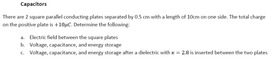 There are 2 square parallel conducting plates sepa