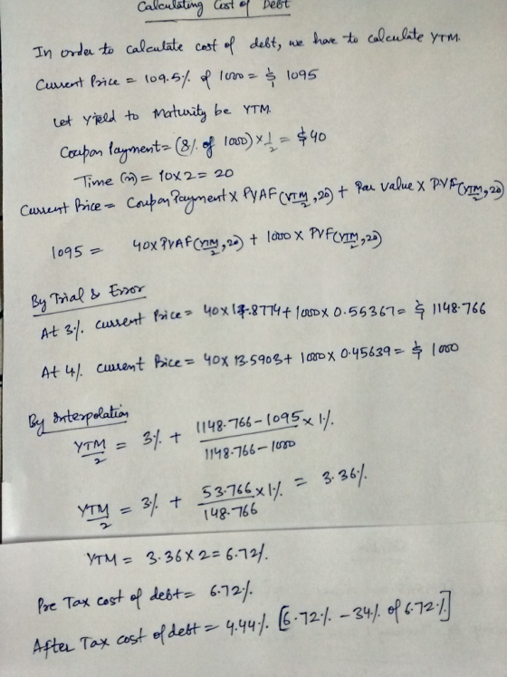 Galculiabin Cast e pebt In orde to calcalate cost debt, we hoe to alenlte Yrm YTM, 20 At 3 (l48. -766- (095* 1148-766-lgD 3 3
