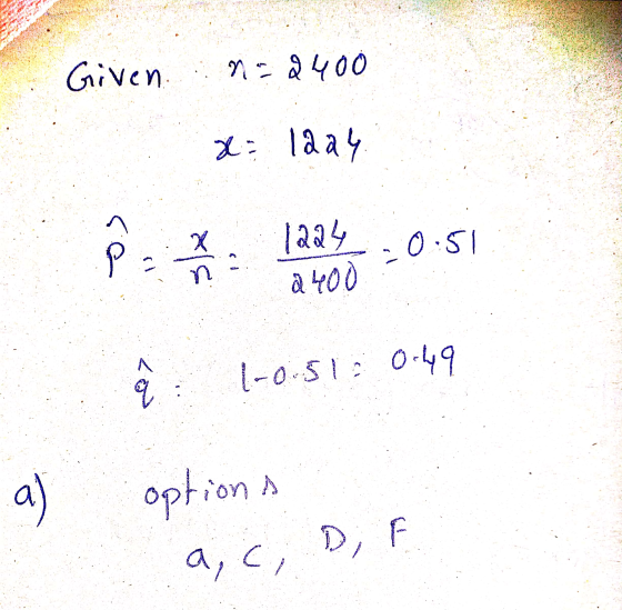 Given n. 2400 x= 12a4 sa 1224 slx -0.51 NU n a 400 0-ly 9 1-o.si a ) options a, c, D,