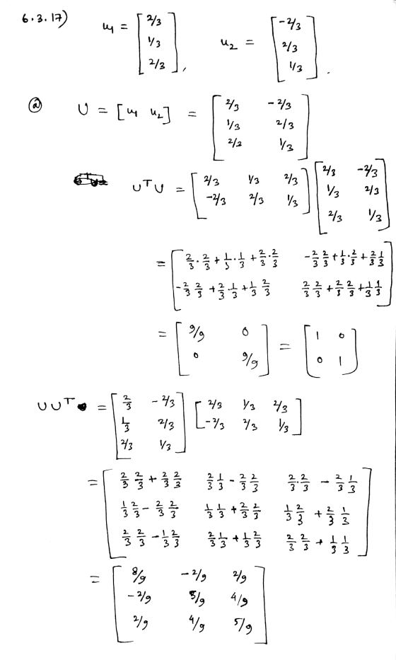 6.3.17) 213 m 33 1 13 e 3 213 19 U = 23 [uJ = ~ 13 리 3 13 지고 13 지 13 UTU 리 21 3 33 - 3 213 A 23 13 = 213 V3 T 2.2. S3 32. T +