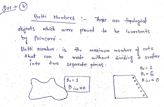 Que * @ Betti Numbers - There are topological objects which were proved to be invariants by Poincare Betti number is the maxi