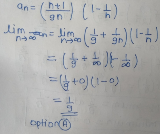 an= lim nyo an = lim nyo ģ t (at) (---) (§ + o) (16) ( ģ tot do) = (1+0) (-) = option g